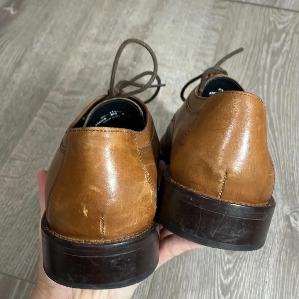J. Murphy by Johnston & Murphy Leather Novick Lace Up Cap Toe Oxfords Brown 8M